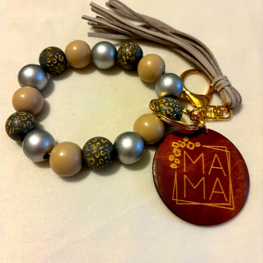 Wood beads key chains